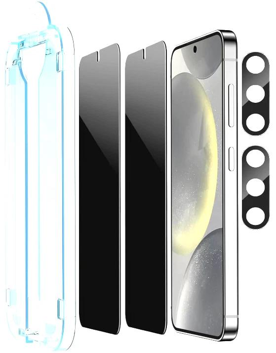 Tempered Glass Screen Privacy Protector for Samsung Galaxy S24-amFilm 2 Pack