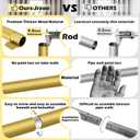 Gold Curtain Rods 66 to 120 Inches(5.5-10 Feet),5/8 inch Splicing Drapery Rods with Cuboid Style Design,Small Curtain Rods Set,Size: 36''-120'',Brass Gold