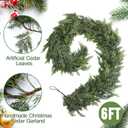 15 Pcs Christmas Chandelier Garland Decorations Including 6FT Artificial Cedar Garlands Velvet Balls DIY Christmas Hanging Garland for Living Dining Room Decor