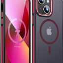 JAME Magnetic for iPhone 13 Case & iPhone 14 Case, [Compatible with Magnetic] [Shockproof Military-Grade Protection] Slim Non-Slip Translucent Matte Phone Case for iPhone 13/iPhone 14 6.1, Red