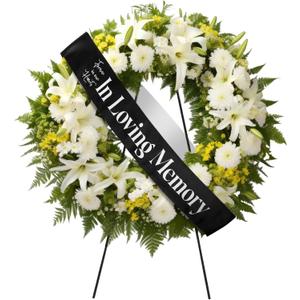 Funeral Sash Memorial Wreath Sash Funeral Ribbon Sash Celebration of Life in Loving Memory Floral Sash for Casket or Wreath Flowers Memorial Service Honor The Loved Ones Memory 58x4(Black)