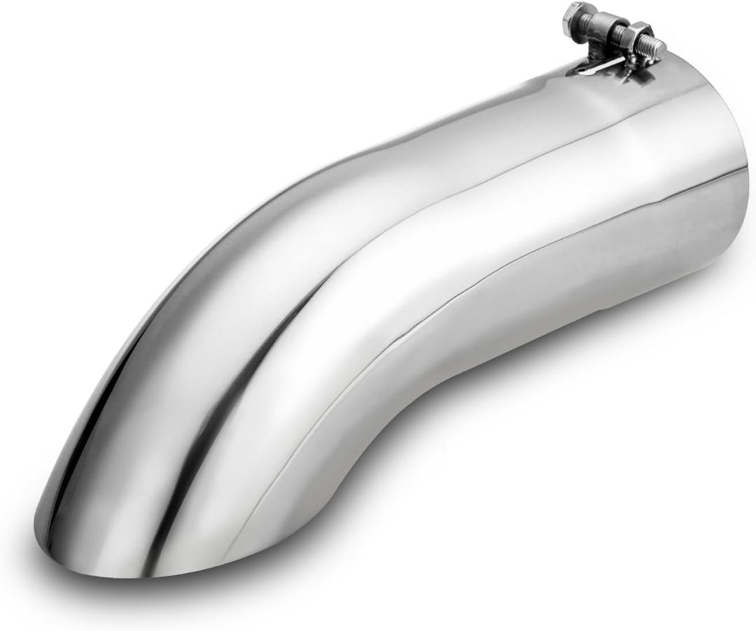 LCGP Turn Down Exhaust Tip 3.5" Inlet, 3.5" Inside Diameter Inlet, 12 Length Stainless Steel Bolt-On Exhaust Pipe