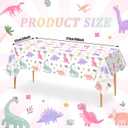 3pcs Pink Dinosaur Birthday Tablecloths 108x54inch Watercolor Dinosaur Birthday Decorations for Girls Dino Birthday Party Disposable Table Covers