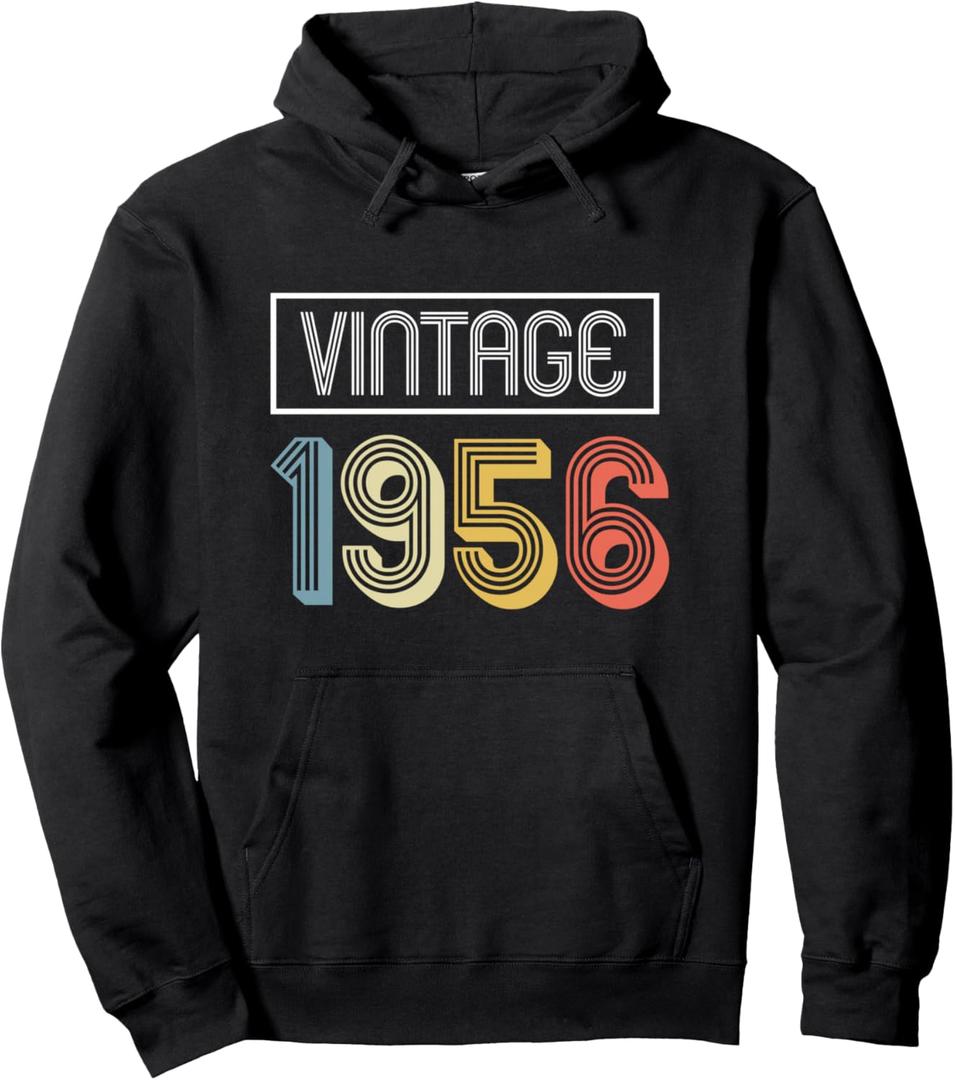 Vintage 1956 Birthday Pullover Hoodie, Medium