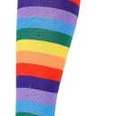 American Trends Womens Rainbow Socks Striped Knee High Socks Thigh High Stockings Casual Tube Socks Costume Leg Warmers (One Size, 02 Purple Rainbow)