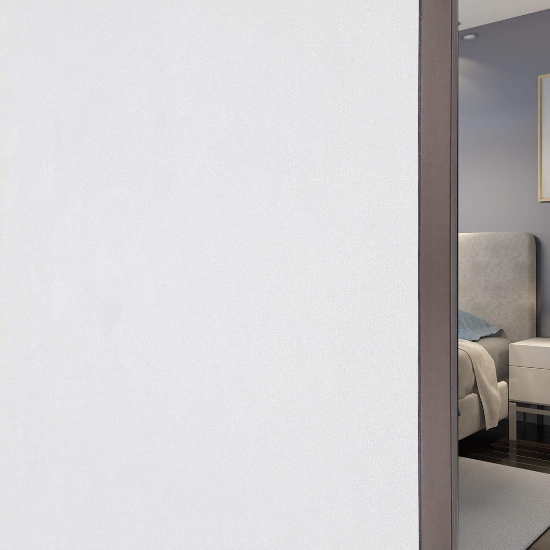 White Total Blackout Window Film, Static Cling Blackout Window Clings, 100% Light Blocking Film, Room Darkening Window Cover for Privacy Day Sleep Sun Blocking 23.6x78.7 inches