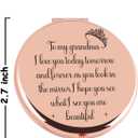 2 x Grandma Birthday Gifts for Grandma from Grandkids to My Grandma Rose Gold Compact Mirror Mothers Day Birthday Valentines Day Gifts for Grandma Grandmother