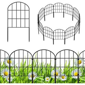 Decorative Garden Fence No Dig Fencing 10 Pack, 11ft (L) x 24in (H) Rustproof Metal Wire Panel Border Animal Barrier,Apply to Dog Fencing Outdoor for The Yard