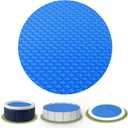 Solar Pool Cover 8 ft Round, Solar Pool Blanket for Above Ground & Inground Pools, Hot Tubs and Spas, Thermal Bubble Cover for Heat Retention, Reduces Evaporation (96 x 96 Inch)