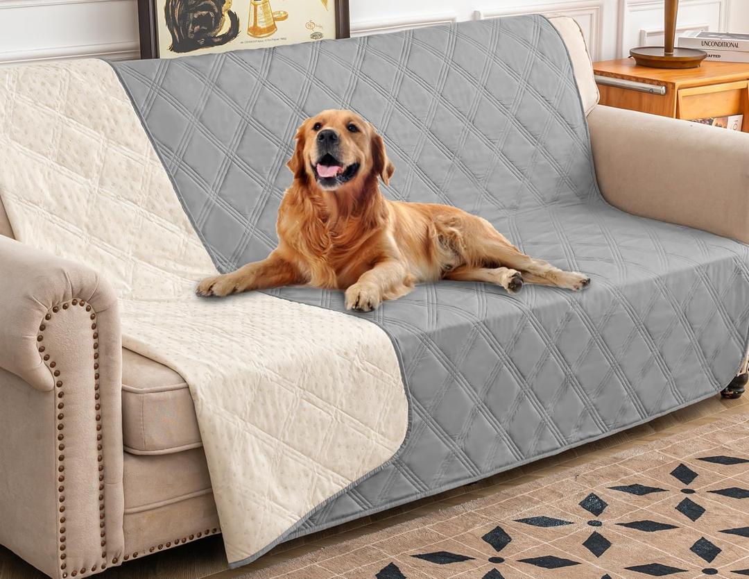 Ameritex Waterproof Dog Bed Cover Pet Blanket with Anti-Slip Back for Furniture Bed Couch Sofa (82x82 Inch (Pack of 1), Lightgrey) Ameritex Waterproof Dog Bed Cover Pet Blanket with Anti-Slip Back for Furniture Bed Couch Sofa (82x82 Inch (Pack of 1), Lightgrey)
