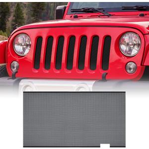 AggAuto Grill Mesh Insert Compatible with Jeep Wrangler JK JKU 2007-2018, Black Aluminum Alloy Metal Front Grille Insert Fit for Wrangler Accessories, 63.5% Open Area Rhombic Hole AggAuto Grill Mesh Insert Compatible with Jeep Wrangler JK JKU 2007-2018, Black Aluminum Alloy Metal Front Grille Insert Fit for Wrangler Accessories, 63.5% Open Area Rhombic Hole