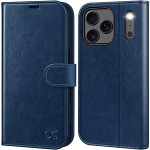 OCASE Compatible with iPhone 17 Pro Max Wallet Case, PU Leather Flip Folio Case with Card Holders RFID Blocking Kickstand [Shockproof TPU Inner Shell] Phone Cover 6.9 Inch 2025, Blue
