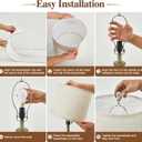 Bedside Table Lamp Set of 2 - Bedroom Table Lamps with Adjustable Color Temperatures - Boho Rattan Lamps with USB A+C Charging Ports Grey Farmhouse Living Room Lamps for Reading Bulbs Included