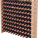 Freestanding Wine Rack Cabinet Floor Standing 120 Bottle Pine Stackable Storage Modular Wine Rack Display Stand, 46"l 11.4"w 50"h