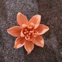 AMERRY Peony2.76" Ceramic Flower Wall Art, Artificial 3D Flower Wall Art, Handmade 3D Wall Hanging Sculpture, Porcelain Plant Decoration for Home Office Decor