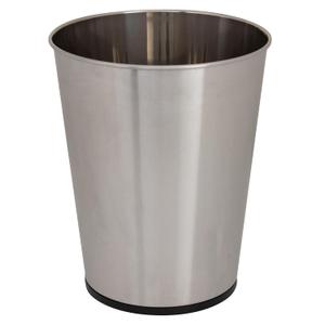 Bath Bliss 5 Liter Small Wastebasket | Round Open Top | Trash Can | Bathroom | Bedroom | Kitchen | Office | Dorm | Disposal Waste Bin | Garbage | Stainless Steel (1 Pack)