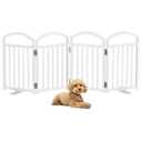 Snughome Dog Gate Indoor, 19.69" H Freestanding Dog Door Gates with Support Feet, Expands Up to 48" Wide Foldable Pet Gates for Doorways Hallways, 4 Panel Folding Pet Door Pet Fence for Puppy