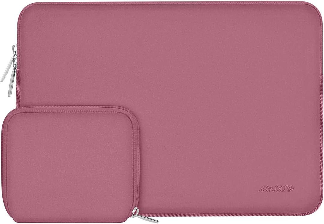 MOSISO Laptop Case 16 inch, 15-15.6 inch Laptop Sleeve Bag Compatible with MacBook Pro 16 M5 M4 M3 M2 M1, HP Acer Dell Lenovo ASUS Notebook, Neoprene Computer Sleeve Bag with Small Case, Dusty Rose