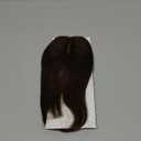 DILUSILK 360Â° 3D Cover Clipin Hair Topper with Bangs Dark Brown 100% Human Real HairToppers for Women Seamless Base for Thinning Hair