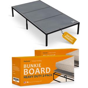 Meliusly Heavy Duty 10mm Bunkie Board Twin 2-Pack (38x75'') Patent Pending Low Profile Bed Board Design - Breathable, Noise Minimizing, Moisture Resistant Bunkieboards, Low Profile Bed Support