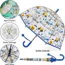 Kids Umbrella Clear Bubble Umbrellas for Rain,Safety Dome Windproof Umbrella for Kid Girls and Boys