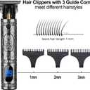 Suttik Hair Trimmer for Men, Professional Hair Clippers for Barber, Beard Trimmer for Men, Cordless Edgers Clippers, Ornate Knight T-Blade Close Cutting Trimmer with LCD, Gray