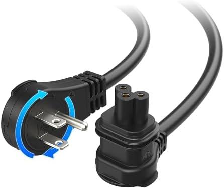 Cable Matters Replacement Power Cable for Starlink WiFi Router Gen2 with 360 Degree Rotating Flat Plug (3 Prong Power Cord for Starlink Router V2) in Black - 6ft / 1.8m