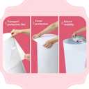3Pcs Cake Stand & Cylinder Stands for Party Round Pedestal Stand with Weighted Water Bag & Spandex Cloth Cover for Stable Wedding, Birthday, Indoor Outdoor Home DecorPVC Plastic,Vivid White