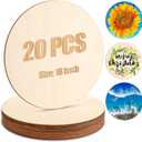 Suzile 20 Pcs Round Wood Discs for Crafts - Unfinished, 16 Inch Rounds, Blank Signs and Cutouts - Door Hanger, DIY Projects