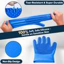 Augwind 6PCS Pet Grooming Kit for Dogs, Cats and Horses | Dog Washing Gloves | Cleanroom Gloves | Dog Bath Brush | Dog Bath Gloves | Dog Shampoo Brush | Dog Bath Supplies (Navy Blue)