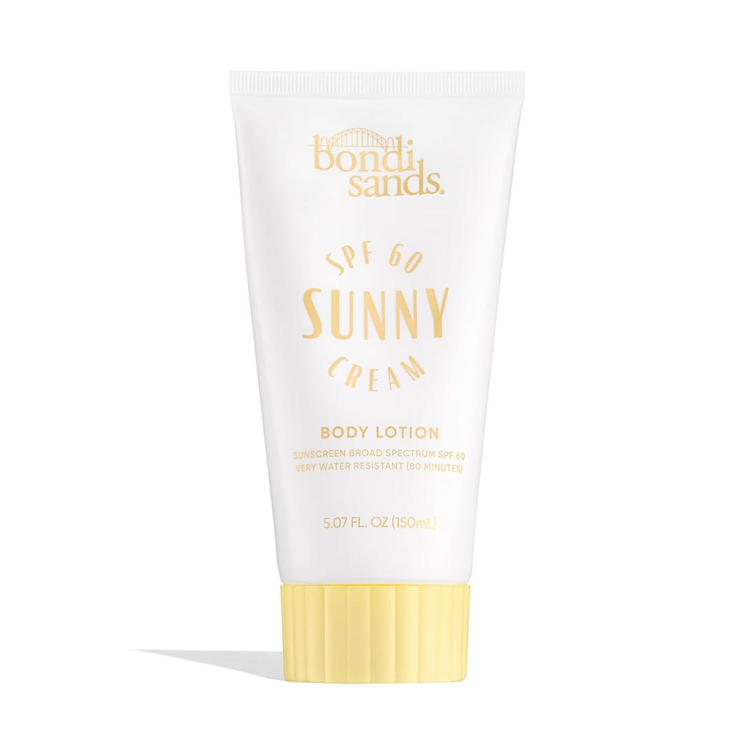 Bondi Sands Sunny Cream SPF 60 Body Lotion, Hydrating + Nourishing Broad Spectrum Sunscreen, Dermatologist-Approved, Water-Resistant, 5.07 Fl Oz