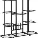vidaXL Flower Stand with Wheels 37.2"x9.6"x36" Black Iron