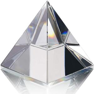 QFkris Crystal Pyramid Figurine Collectible, Transparent Color Prism Desk Ornament Glass Paperweight with Gift Box for Decoration (60mm / 2.4inches) QFkris Crystal Pyramid Figurine Collectible, Transparent Color Prism Desk Ornament Glass Paperweight with Gift Box for Decoration (60mm / 2.4inches)