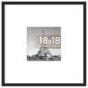 upsimples 18x18 Picture Frame, Display Pictures 8x8 with Mat or 18 x 18 Without, Wall Hanging Square Frames, Black, 1 Pack
