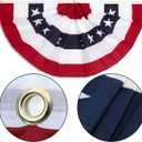 3x6 Ft 250th Anniversary Flag American Pleated Fan flags 4th of July Decorations Memorial Day Bunting Flags outdoor- Half Banner Patriotic flag USA porche Flags 2-Pack