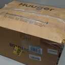 Huuger Nightstand with Charging Station, USB-C Port, Fluted Night Stand with Drawer, Bed Side Table with Solid Wood Feet, Open Storage, End Table with Raised Edge, for Bedroom, Walnut