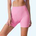 WXUP HOPS Women Athletic Shorts-High Waisted Butt Lifting Workout Pants-Seamless Scrunch Biker Shorts for Gym,Yoga,and Running(Pink S) (Pink, S)