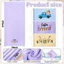 2 x Moukeren 3 Pcs Easter Hand Towels for Bathroom 14 x 29 Inch Cotton Embroidered Easter Kitchen Towels Bunny Carrot Truck Decorative Blue Yellow Purple for Home Drying Cleaning Cooking