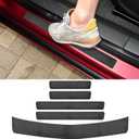 Compatible with Chevrolet 5Pcs Car Door Sill Protector,Thickened Carbon Fiber Leather Door Entry Edge Guard Sticker,Rear Bumper Protector Guard Anti-Scratch Strips Fit for Cruze 2009-2015