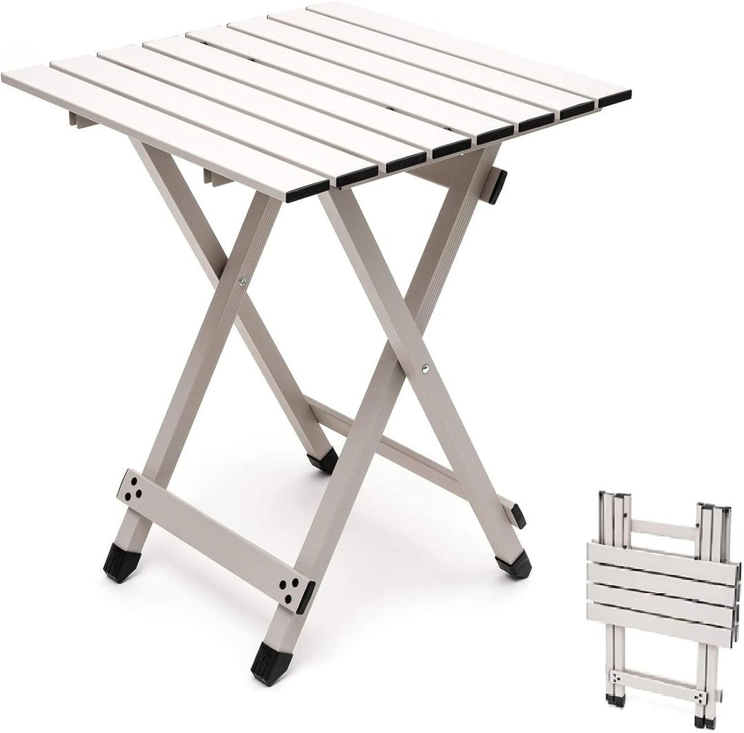 SUNNYFEEL Folding Camping Table - Lightweight Aluminum Portable Picnic Table, 18.5x18.5x24.5 Inch for Cooking, Beach, Hiking, Travel, Fishing, BBQ, Indoor Outdoor Small Foldable Camp Tables (Grey) SUNNYFEEL Folding Camping Table - Lightweight Aluminum Portable Picnic Table, 18.5x18.5x24.5 Inch for Cooking, Beach, Hiking, Travel, Fishing, BBQ, Indoor Outdoor Small Foldable Camp Tables (Grey)