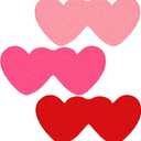 Timgle 3 Pcs Valentines Day Double Heart Shaped Rugs Chenille Heart Rug Welcome Mat Non Slip Washable Floor Mats for Shower, Bedroom, Bathtub Indoor Outdoor Decoration, 16'' x 31''