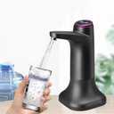 USB Rechargeable Water Dispenser with Detachable Base for 5 Gallon Bottles - Portable Dispenser with 1200mAh Battery - Smart and Automatic - Ideal for Home, Office, and Outdoor Use (Tabletop Black)