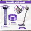 4 Pack V8 Vacuum Filter Replacement Kit Compatible with Dyson V8 New Version SV25/Dyson V7 New Model SV37, 2 Pre-Filters and 2 Post-Filters Compare to Part # 965661-05