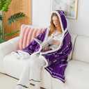 Mothers Day Gifts for Mom, Wearable Hoodie Blanket for Birthday Gift, Mom blanket Gifts from Daughter, Son, Husband, Sherpa Fleece Mother Blankets, Soft, Wife, Mama, purple (50*70)