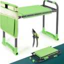Foldable Garden Kneeler and SeatPortable Kneeler Stool - Heavy Duty Gardening Bench, Durable Garden Stool, Comfortable EVA Foam Cushion - Ideal for Women's Gardening Camping... (Green)
