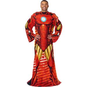 Northwest Marvel Avengers Iron Man Throw Adult Silk Touch Blanket with Sleeves 48" x 71"
