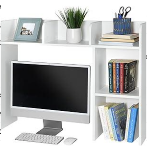 GlossyEnd Sturdy and Elegant Wood Dorm Desk Bookshelf Organizer, Office Desk Bookshelf Holder, Desktop Bookshelf Storage, Desk Book Organizer, Collage Dorm Desk Bookshelf, White