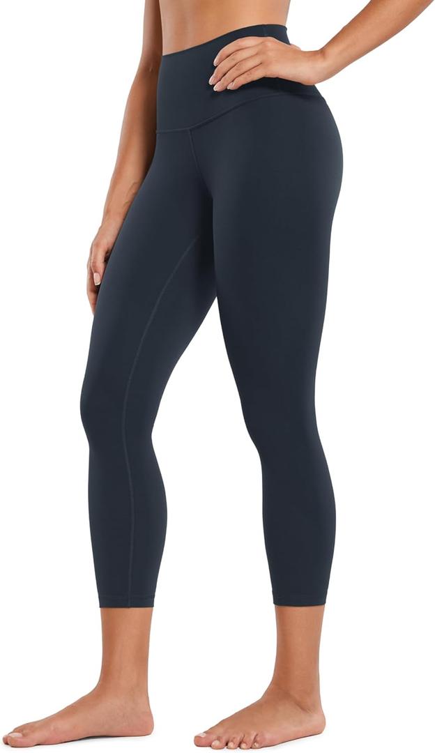 CRZ YOGA Butterluxe Yoga Capris Leggings 23'' - High Waisted Buttery Soft Workout Womens Lounge Pants (Large, True Navy)