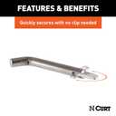 CURT 23582 Stainless Steel Swivel Trailer Hitch Pin, 5/8-Inch Diameter, Fits 2-Inch Receiver (Nicht zutreffend)