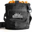 Callieco Mini Dog Treat Pouch with Magnetic & Zipper Closure | Small Waist Belt Training Behavior Aid Bag for Dog Walking with Poop Bag Dispenser (Black)